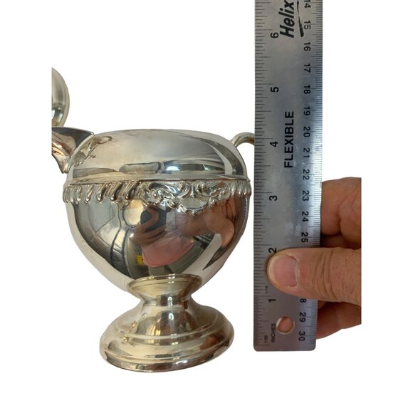 Vintage Silver Plated on Copper Cream & Sugar Set + Lid Marked 7271 Bridgerton - Picture 11 of 12